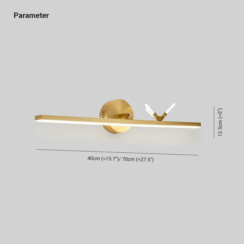Gold Butterfly Linear Led Bathroom Wall Lights - Clowas