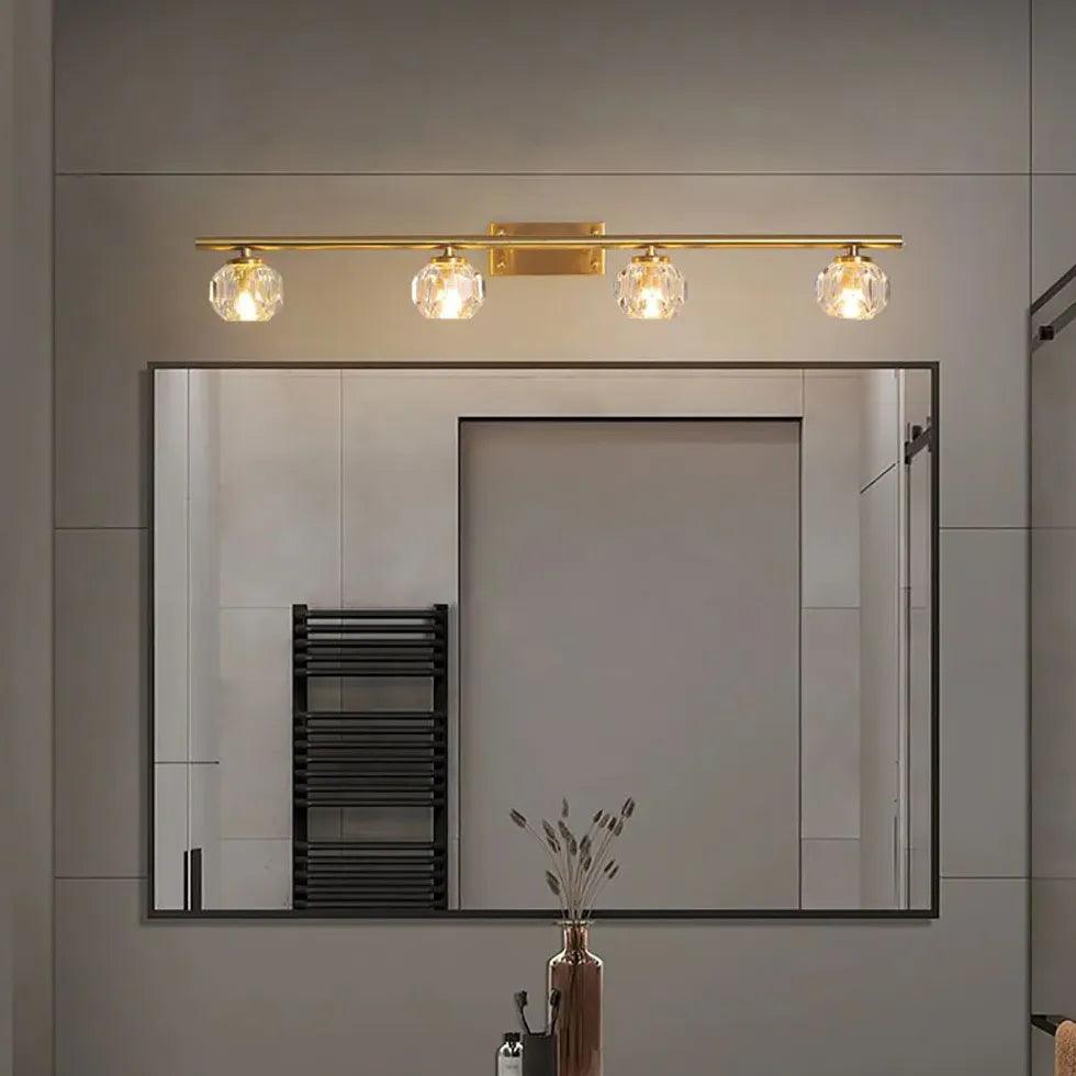 Gold Crystal Multi Arm Bathroom Wall Lights - Clowas