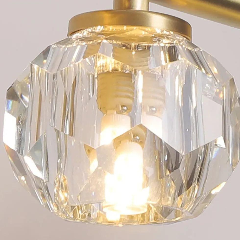 Gold Crystal Multi Arm Bathroom Wall Lights - Clowas