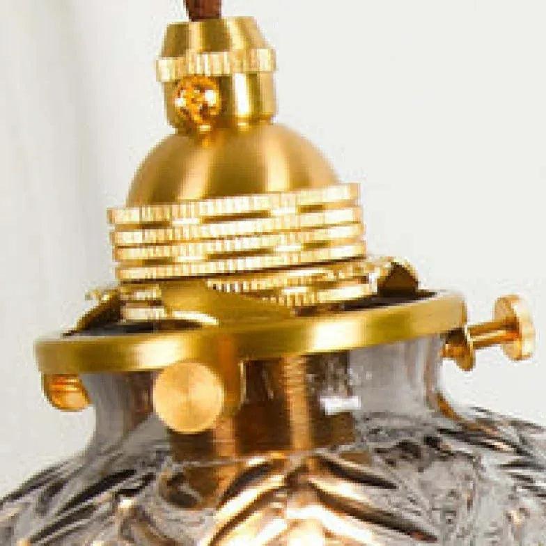 Gold Geometric Glass Bedroom Pendant Light - Clowas