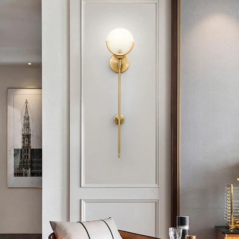 Stone Wall Light Fixtures with Luxurious Brass Design