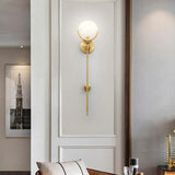 Stone Wall Light Fixtures with Luxurious Brass Design