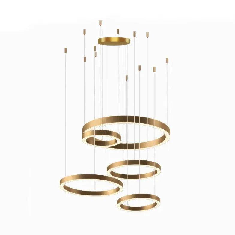 Gold LED Multi-Light Round Design Pendant Light - Clowas