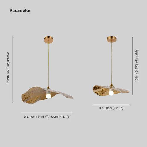 Gold Lotus Leaf-shaped Vintage Pendant Light - Clowas