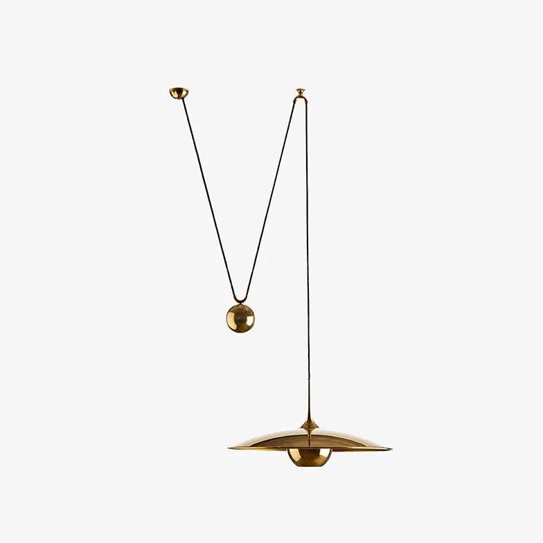 Gold Metal Disc-Shaped Vintage Pendant Light - Clowas