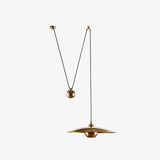 Gold Metal Disc-Shaped Vintage Pendant Light - Clowas