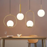 Nordic Milk White Glass Round Pendant Light