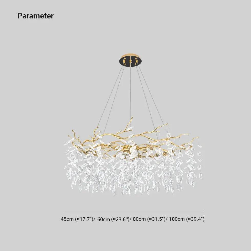 Golden Branch Shaped Luxurious Crystal Chandelier - Clowas