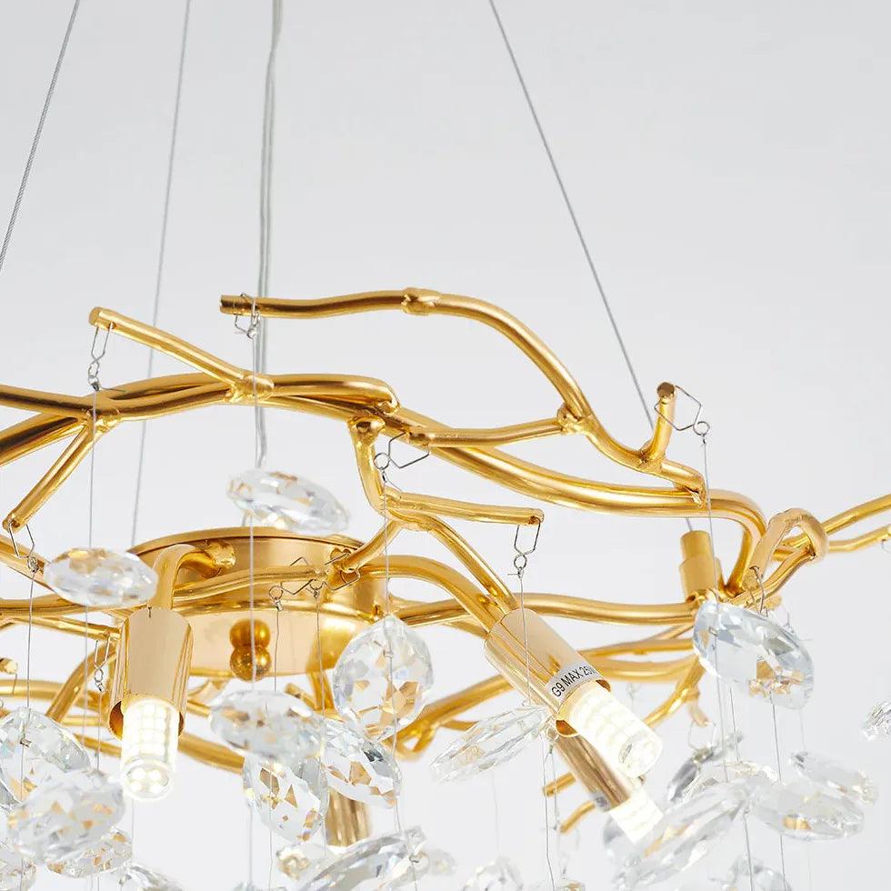 Golden Branch Shaped Luxurious Crystal Chandelier - Clowas