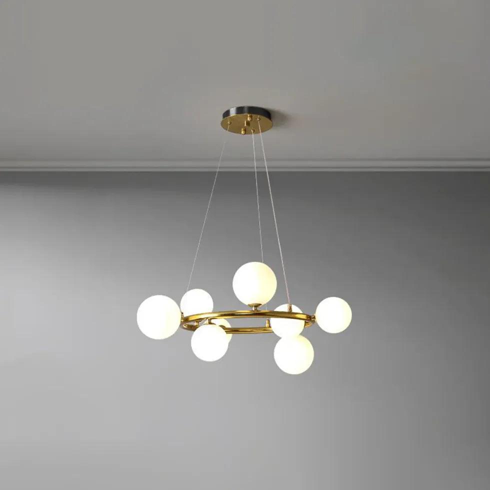 Golden Circle Modern Glass Sphere Pendant Light - Clowas