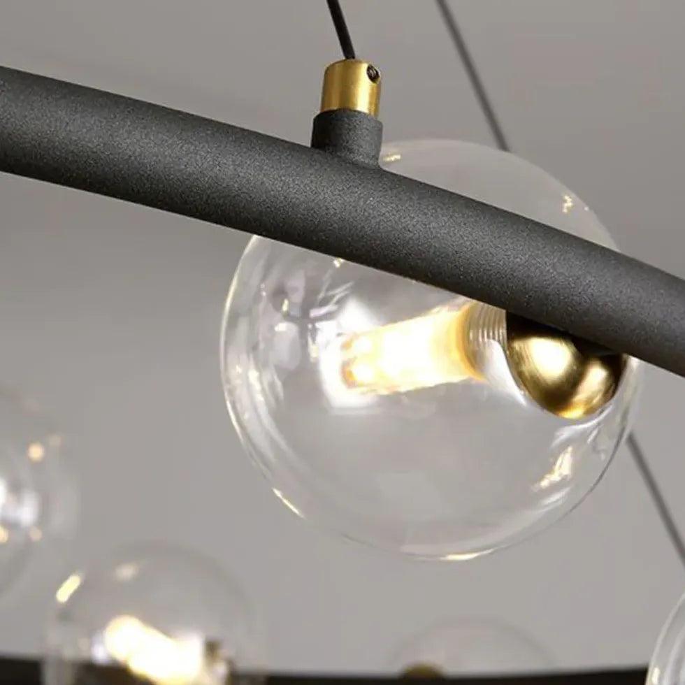 Golden Circle Modern Glass Sphere Pendant Light - Clowas