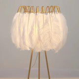 Golden Feather Transparent Tripod Floor Lamp - Clowas