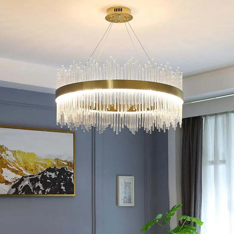 Golden Frame Modern Glass Pendant Light - Clowas