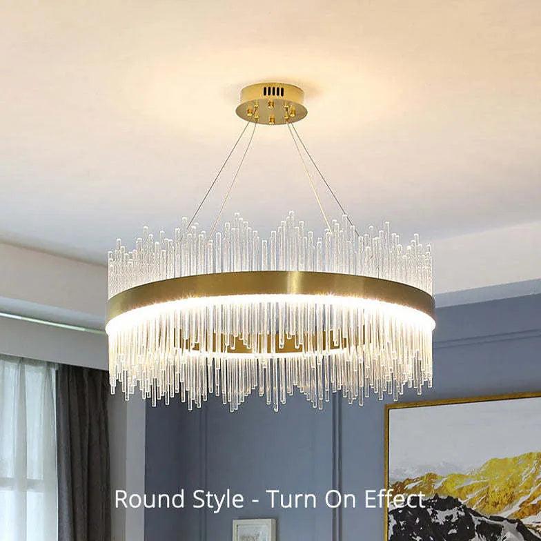 Golden Frame Modern Glass Pendant Light - Clowas