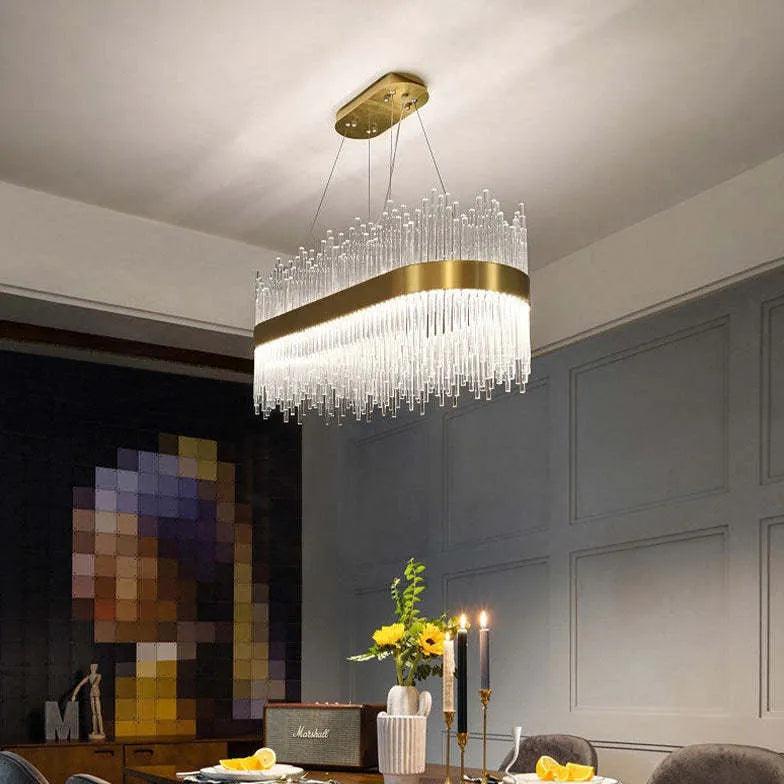 Golden Frame Modern Glass Pendant Light - Clowas