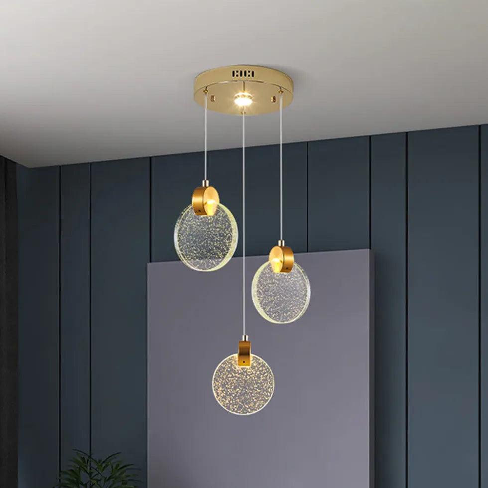 Golden Round Crystal Modern Pendant Light - Clowas