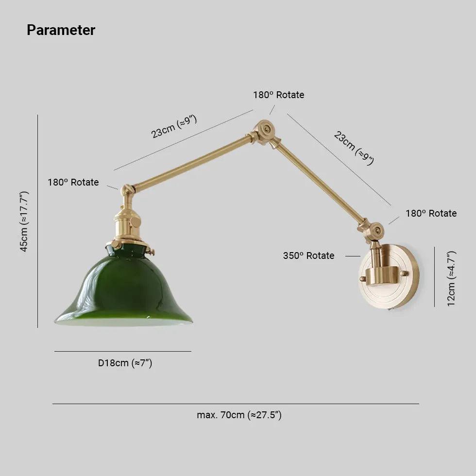 green glass wall light reading - Clowas