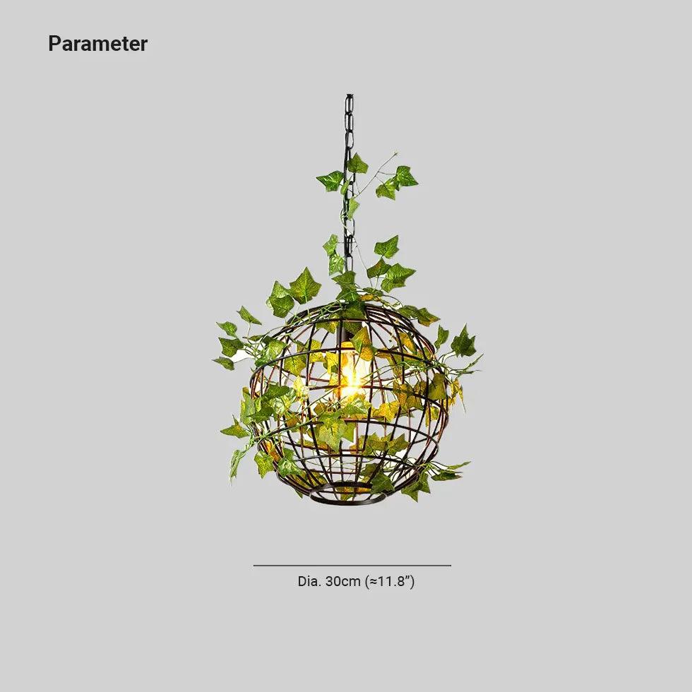Green Plants Decorative Spherical Pendant Light - Clowas