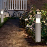 Grey Cylinder Garden Bollard Lights - Clowas