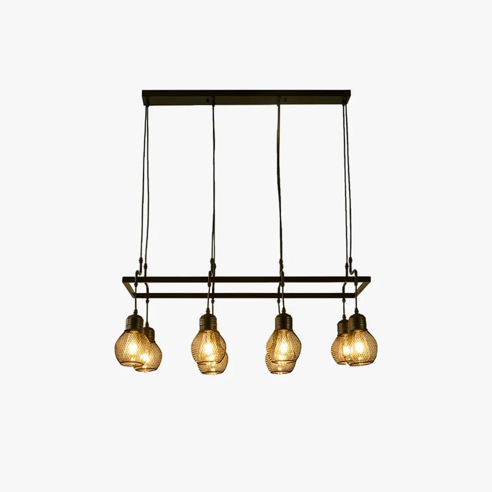 Grid Light Bulb Black Dining Room Chandelier - Clowas