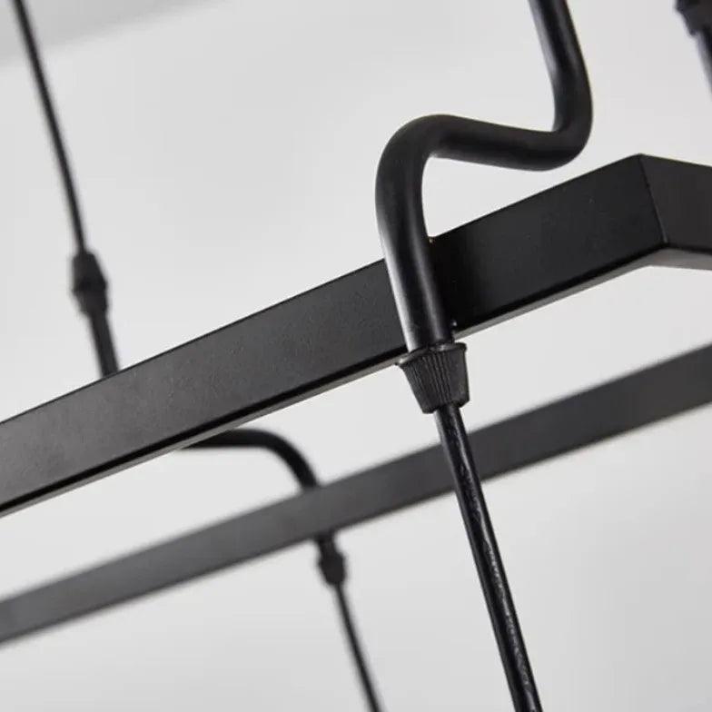 Grid Light Bulb Black Dining Room Chandelier - Clowas