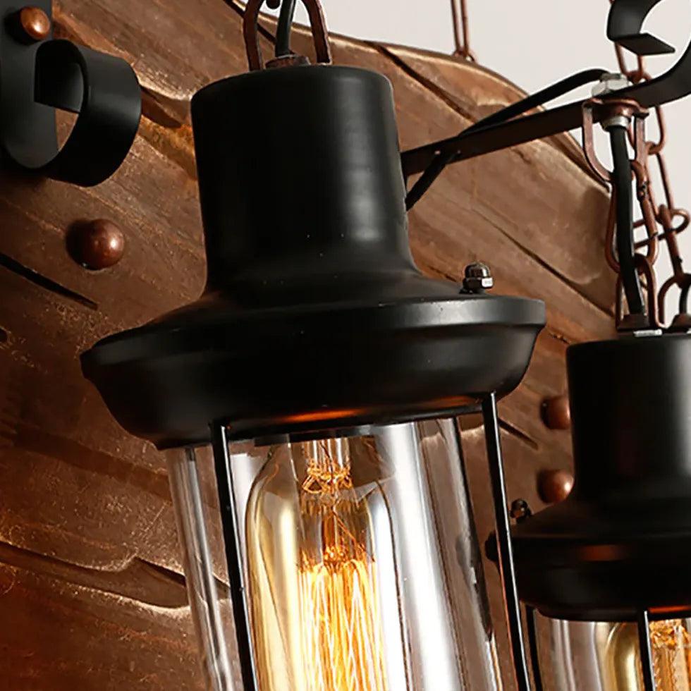 Guitar-Shaped Vintage Wood Dining Room Pendant Light - Clowas