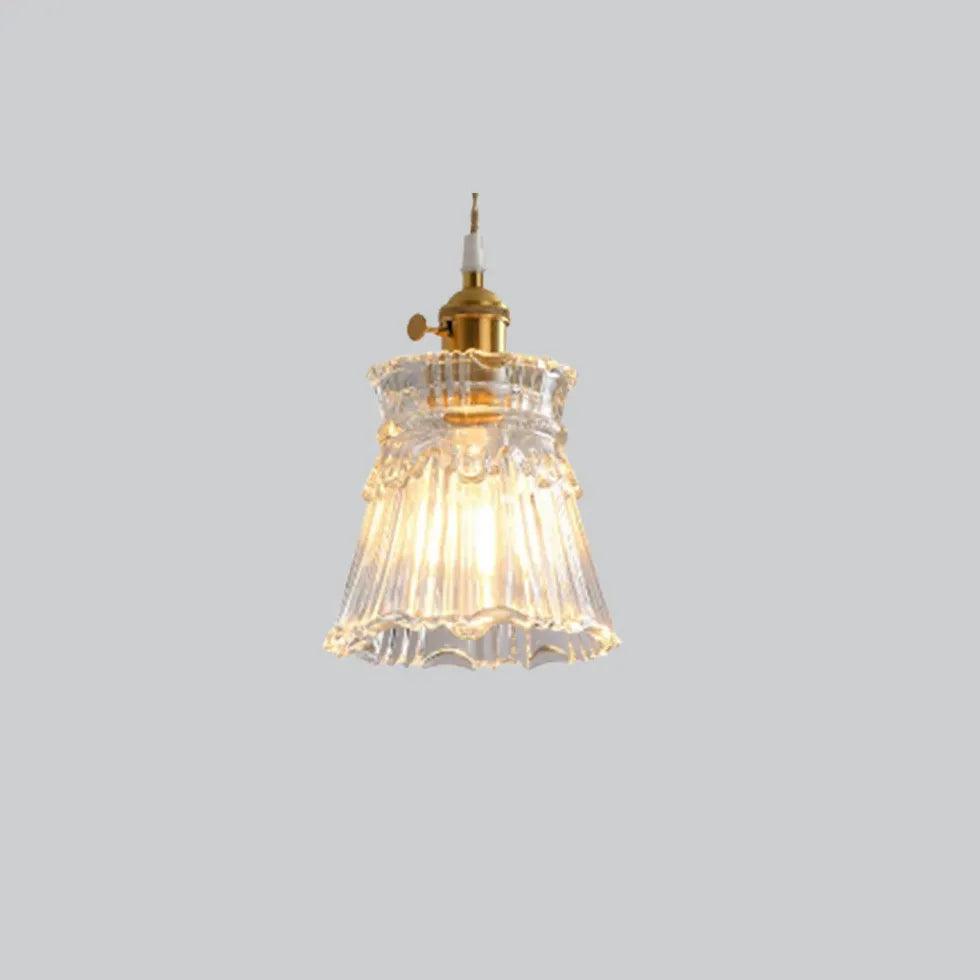 Clear Disc Glass Gold Vintage Pendant Light - Clowas