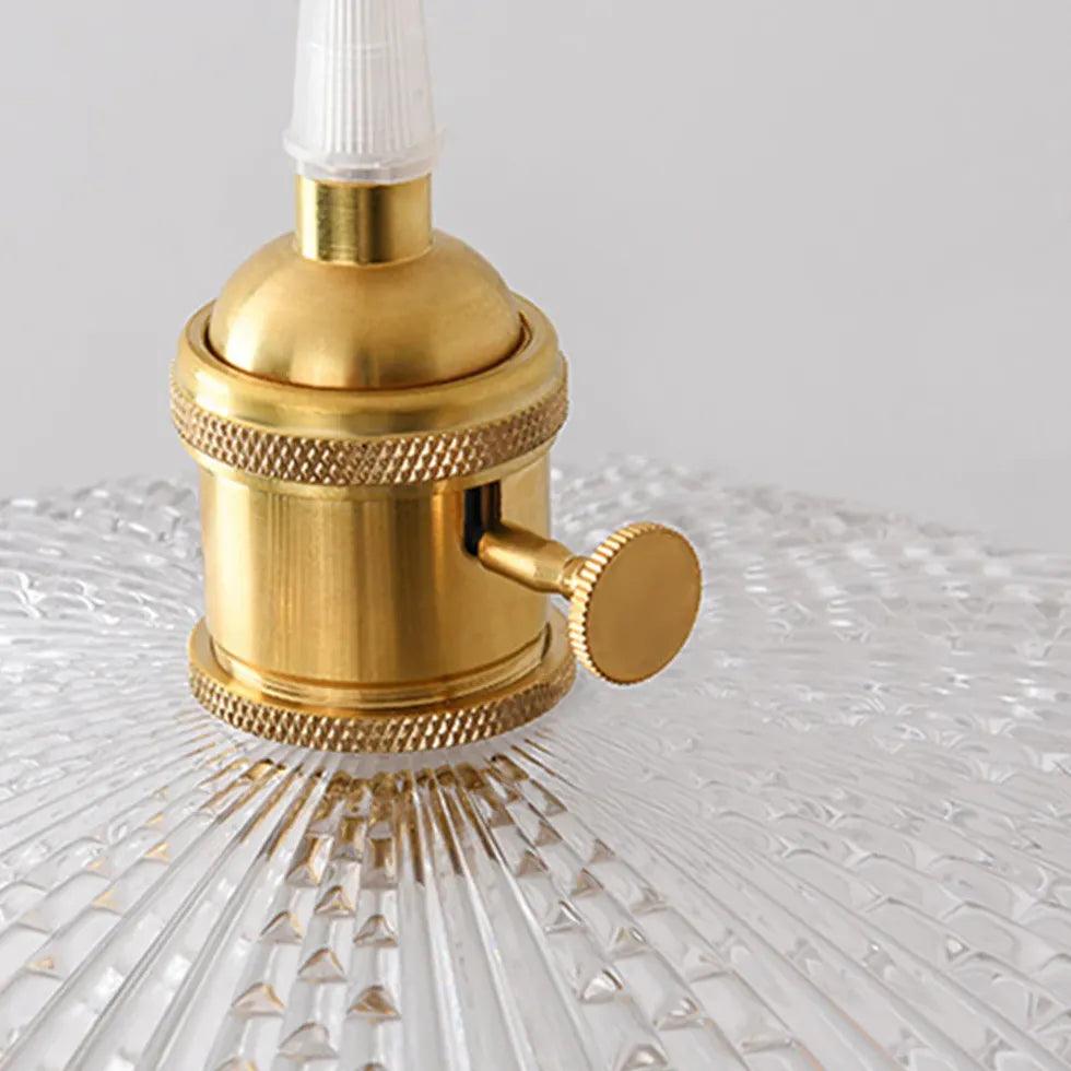 Clear Disc Glass Gold Vintage Pendant Light - Clowas