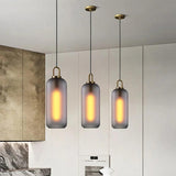 Smoke Grey Frosted Glass Industrial Pendant Light - Clowas