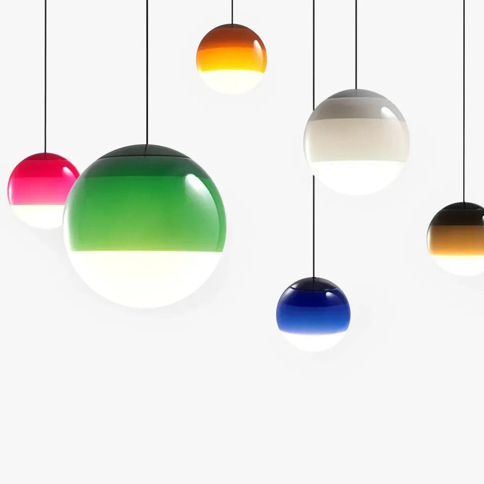 Colorful Spherical Glass Shade Modern Pendant Light - Clowas