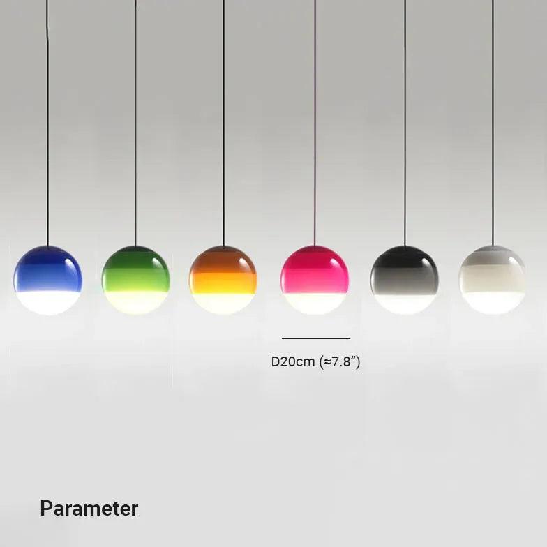 Colorful Spherical Glass Shade Modern Pendant Light - Clowas