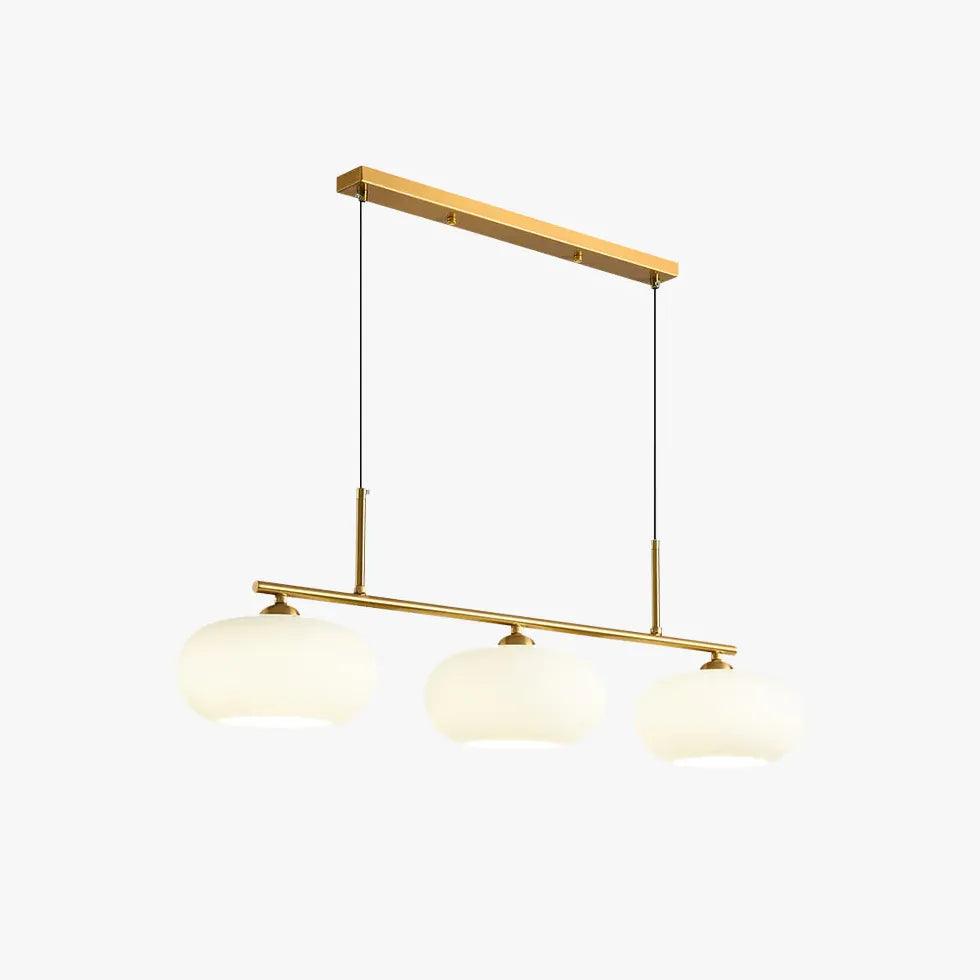 Three-Light White Glass LED Kitchen Pendant Light - Clowas