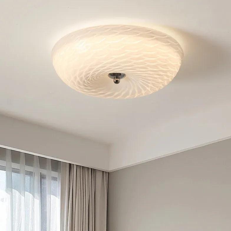 Round Glass for Bedroom White Ceiling Light - Clowas