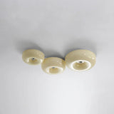 Light Yellow Circular Glass Flush Mount Ceiling Light - Clowas