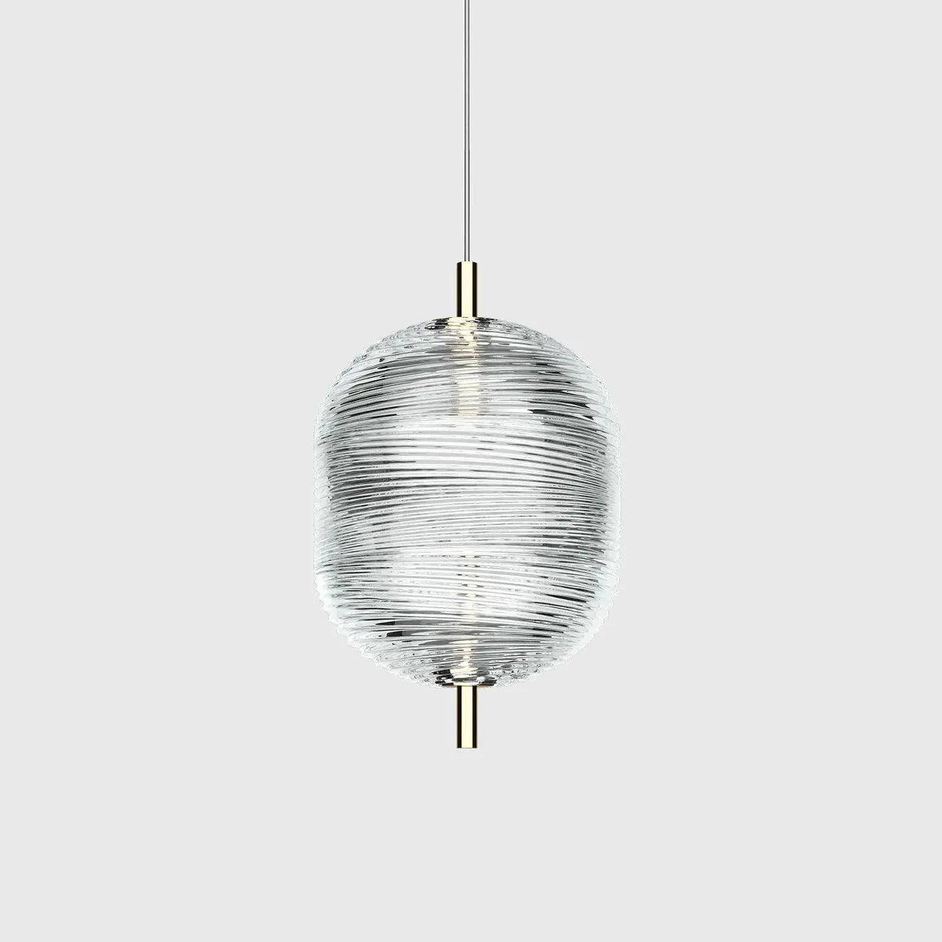 Clear Ribbed Glass Industrial Pendant Light - Clowas