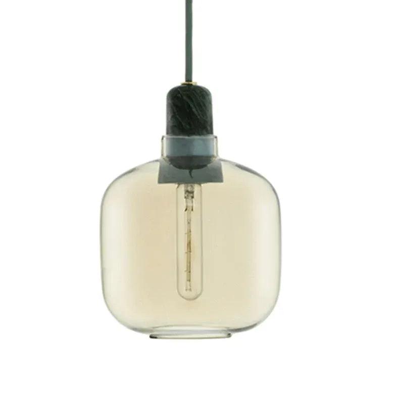 Smoke Grey Transparent Glass Cylindrical Pendant Light - Clowas
