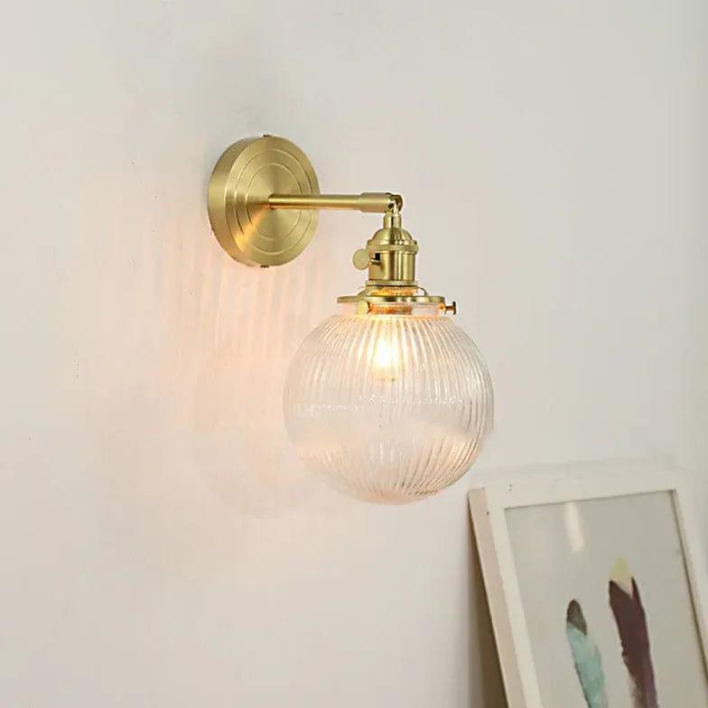 Transparent glass Vintage Gold Wall Lights - Clowas