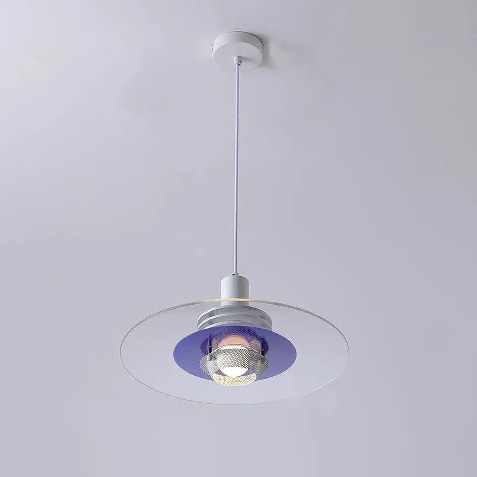 Round Transparent Glass Panel Modern Pendant Light - Clowas