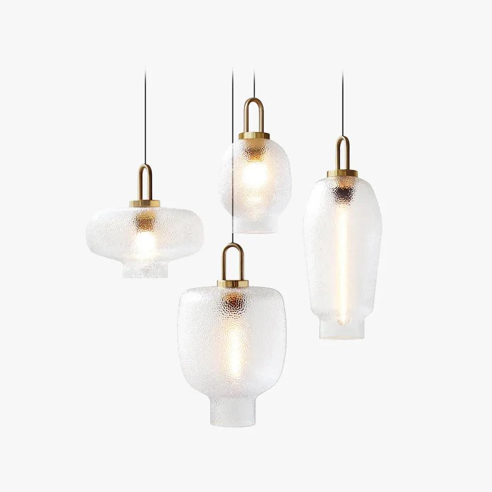 Irregular Shaped Clear Glass Vintage Pendant Light - Clowas