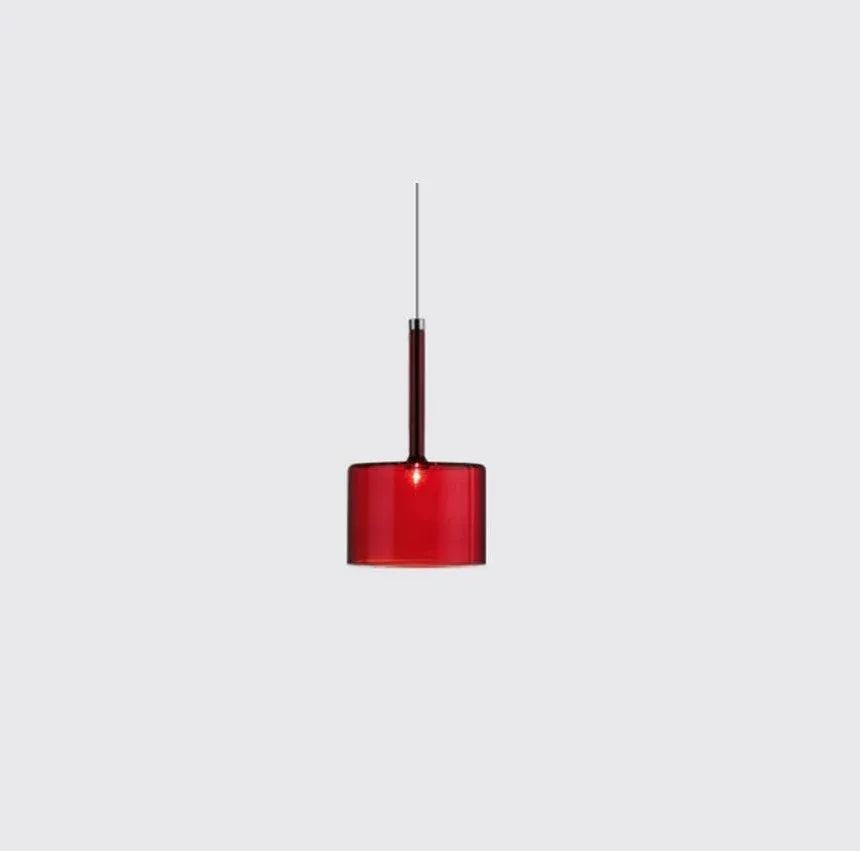 Colored Cylindrical Glass Living Room Pendant Light - Clowas