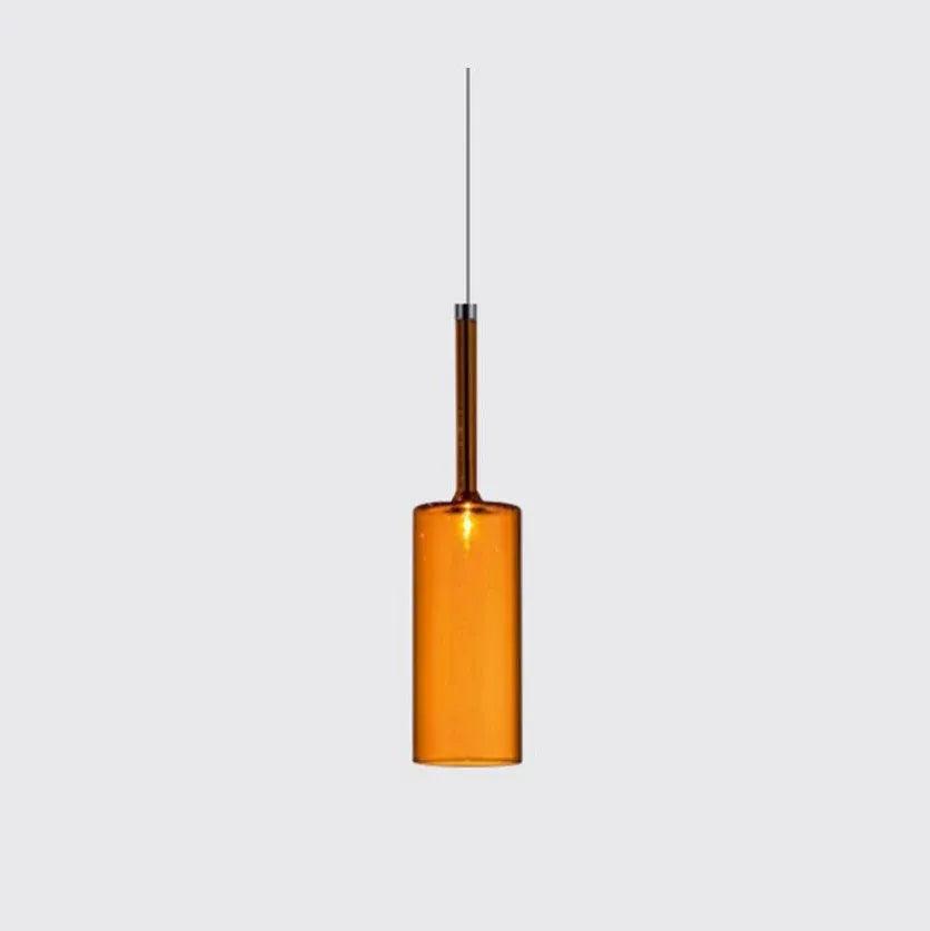Colored Cylindrical Glass Living Room Pendant Light - Clowas