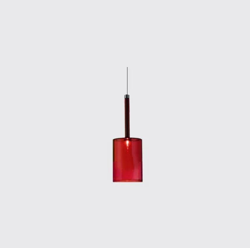 Colored Cylindrical Glass Living Room Pendant Light - Clowas