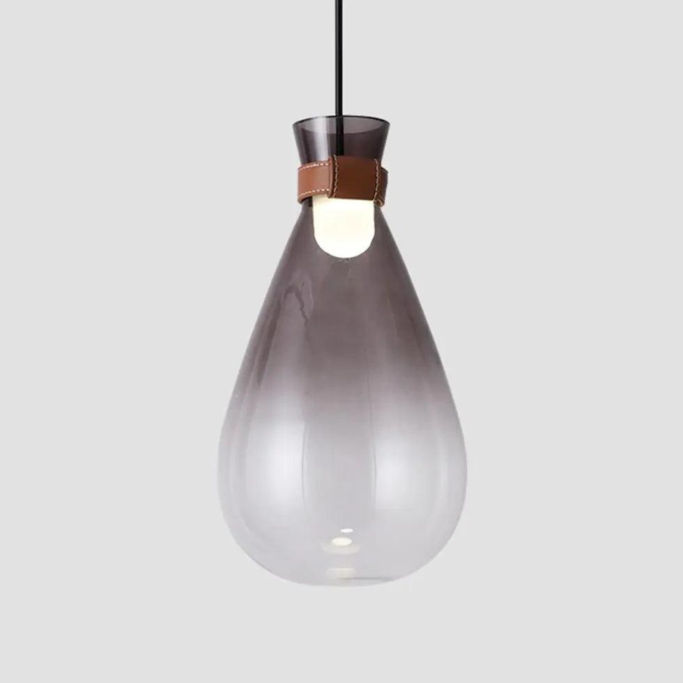 White Teardrop Shaped Glass LED Pendant Light - Clowas