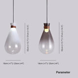 White Teardrop Shaped Glass LED Pendant Light - Clowas