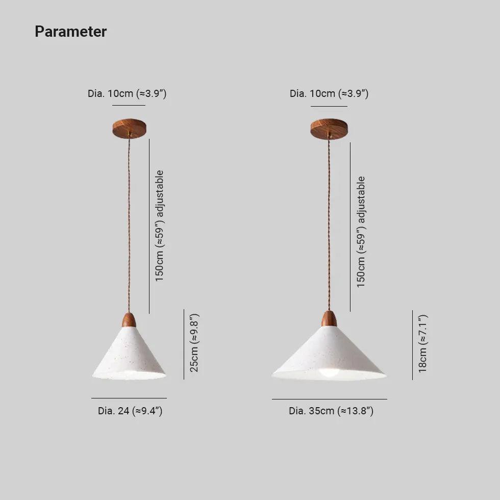 White Conical Modern Bedroom Pendant Light - Clowas