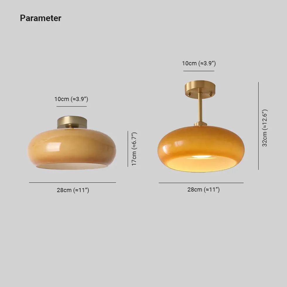 Orange Vintage Glass LED Ceiling Light - Clowas