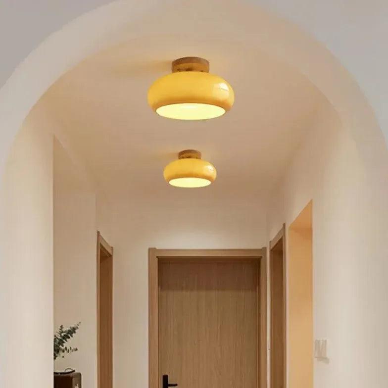 Elliptical Glass Corridor with Recessed Ceiling Lights - Clowas
