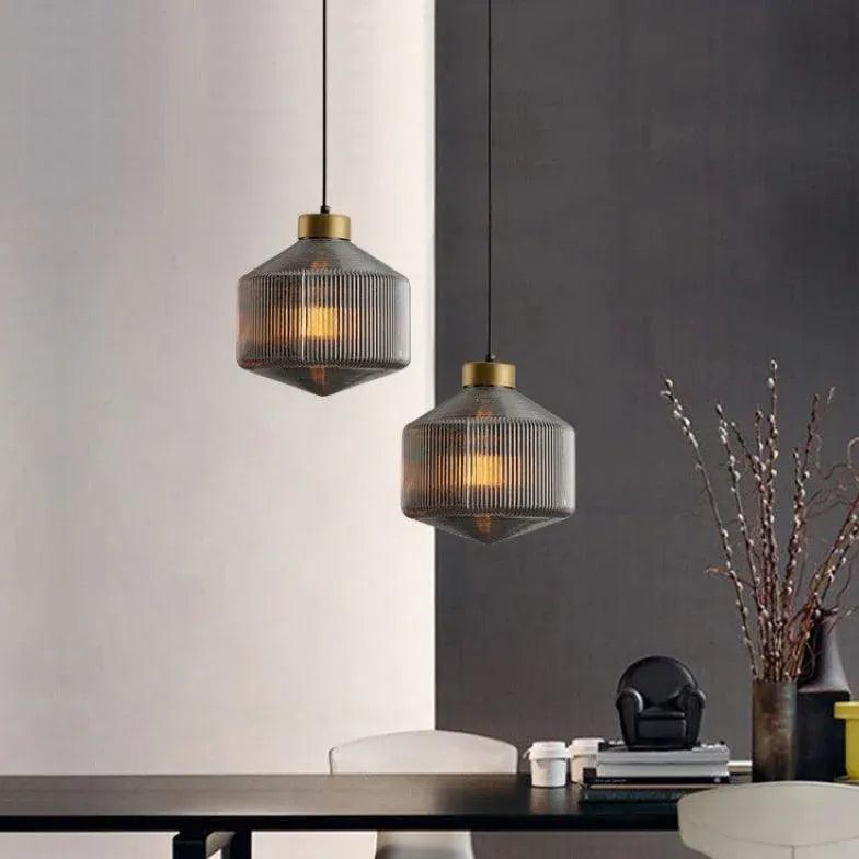 Polygonal Glass Translucent Modern Pendant Light - Clowas