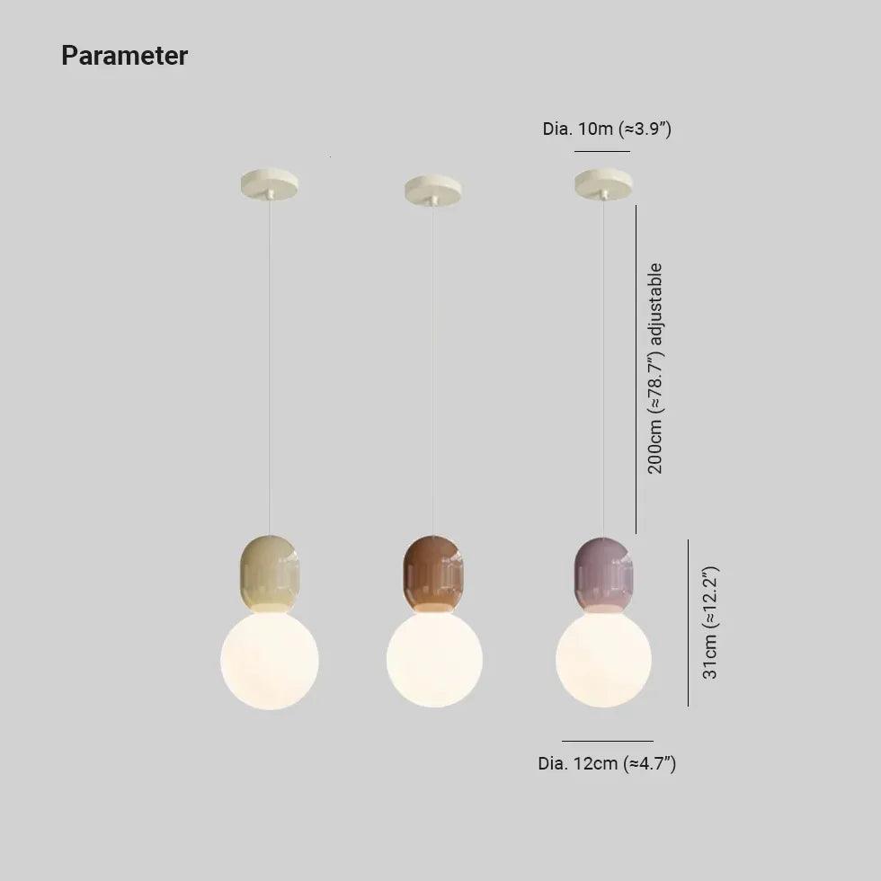 Spherical Glass Bedroom Colored Pendant Light - Clowas