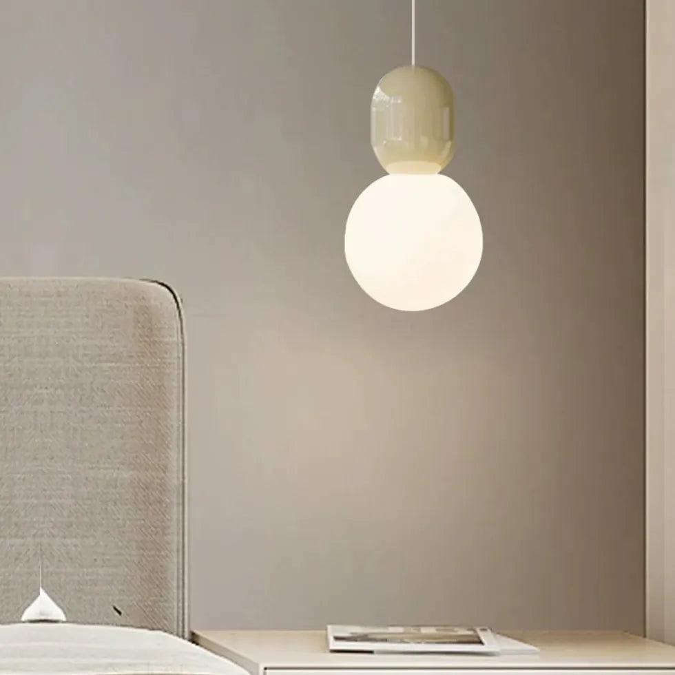 Spherical Glass Bedroom Colored Pendant Light - Clowas